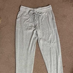Comfy, soft light grey joggers.